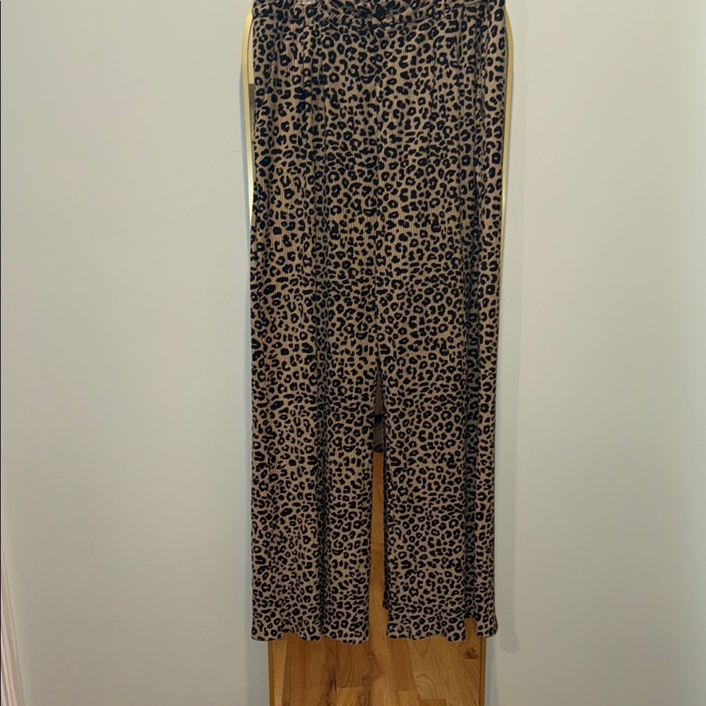 Kendall & Kylie Animal Print Wide Leg Pants